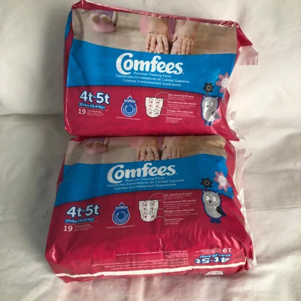 4T-5T Comfees Girls Pull ups Training Pants 2 packs of 19